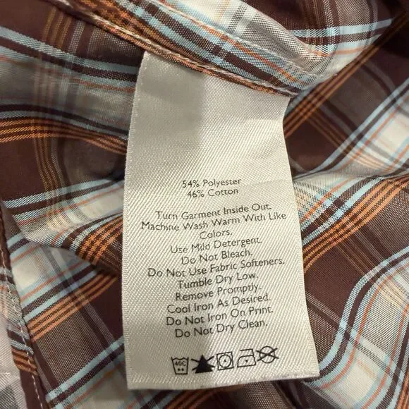 Eddie Bauer Button Up Shirt Mens Short Sleeve 2XL Lightweight Plaid Outdoor - Picture 6 of 9